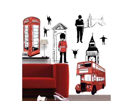 Pegatina Decorativa PLAGE Monumentos y Símbolos Ingleses Personalizados en Inglés 170 cm X 60 cm