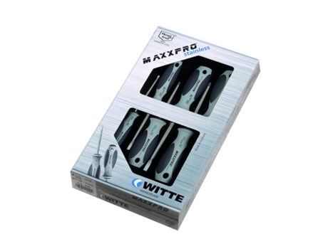 WITTE-670008-Juego de 6 destornilladores MAXXPRO Inoxidable Puntas Torx