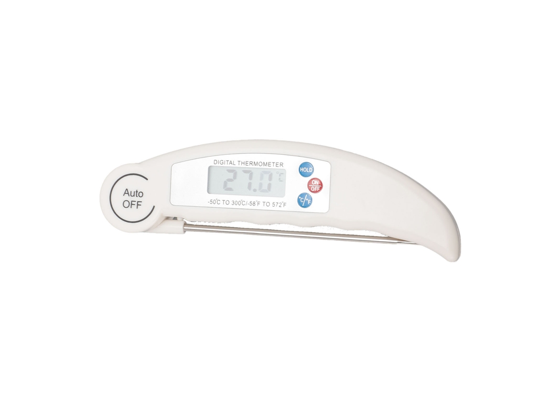 Termómetro Digital De Carne Inalámbrico Plegable Para Cocina, Barbacoa Y Asado, Blanco