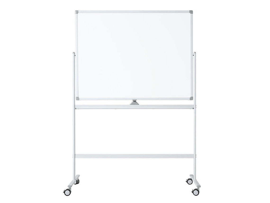 Pizarra blanca móvil - Doble cara y magnética - 90x120 cm - Blanco