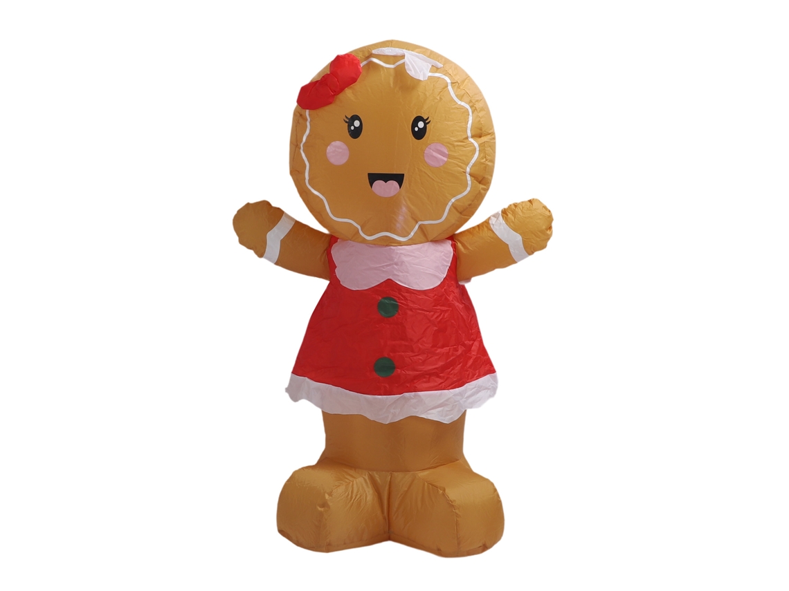 Decoración Inflable De Niña De Jengibre Para El Día De San Valentín Con Luces Led Impermeables, 1,2 M, Enchufe Estadounidense 100-120 V