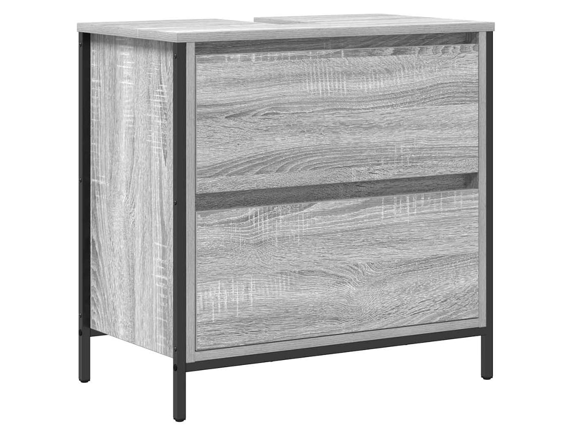 Maison Exclusive - Mueble De Baño Con Lavabo Y Cajones Gris Sonoma 60x34,5x60 Cm