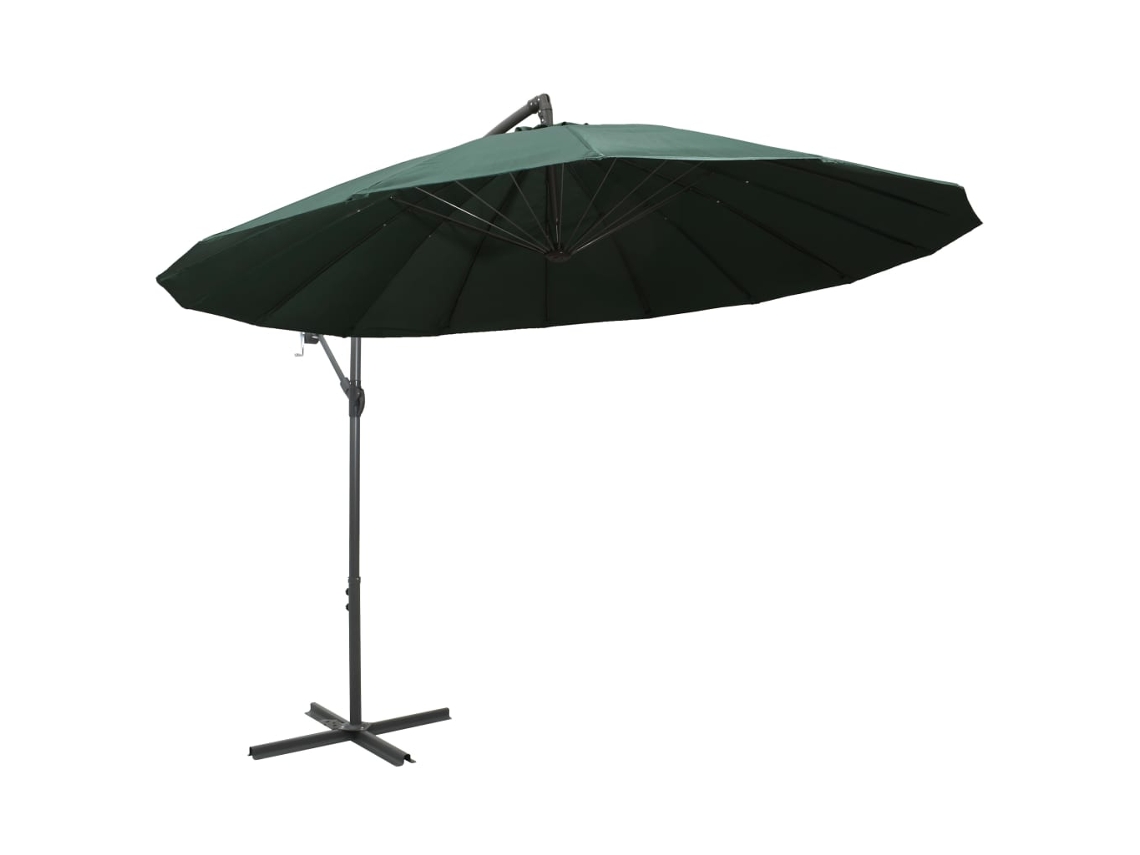 Sombrilla colgante de aluminio verde de 3 m Wsd204674 Lovely Home