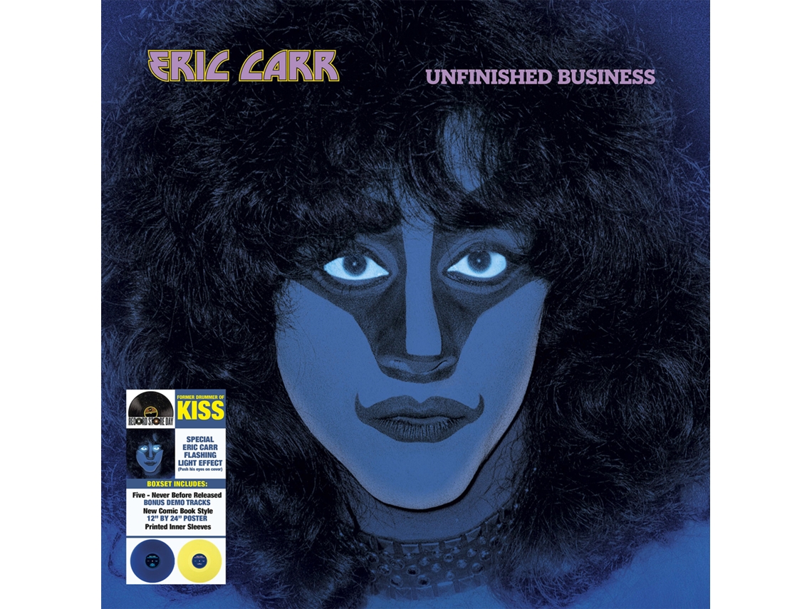 ERIC CARR - Unfinished Business 2LP VINILO AZUL Y AMARILLO Edición Limitada EDICIÓN DELUXE RSD 2024