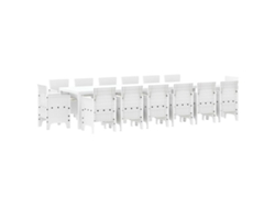 Maison Exclusive - Conjunto De Comedor De Jardín 15 Pcs Blanco Ratan Polt