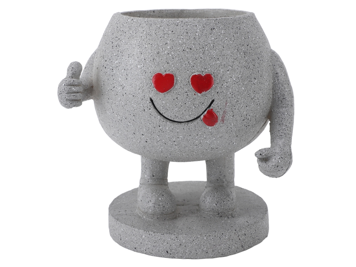 Maceta suculenta con adorable figura sonriente de pie con el pulgar hacia arriba, maceta de resina para jardín, balcón, patio, maceta B