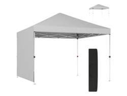 Tenda Dobrável Pop up 3x3m com Parede Lateral, UPF50+, Altura Ajustável, Sistema de Abertura Central, Bolsa de Transporte, Branca | S/MARCA