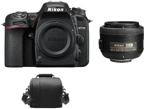 Kit Cámara Réflex NIKON D7500 + AF-S 35MM F1.8G DX + Funda para cámara