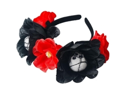 Tiara De Calavera Con Flores, Sombrero De Bruja Para Cosplay Demoníaco De Halloween