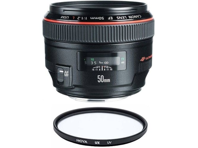 Objetivo CANON EF 50mm F1.2L USM + HOYA UX UV 72mm Filtro