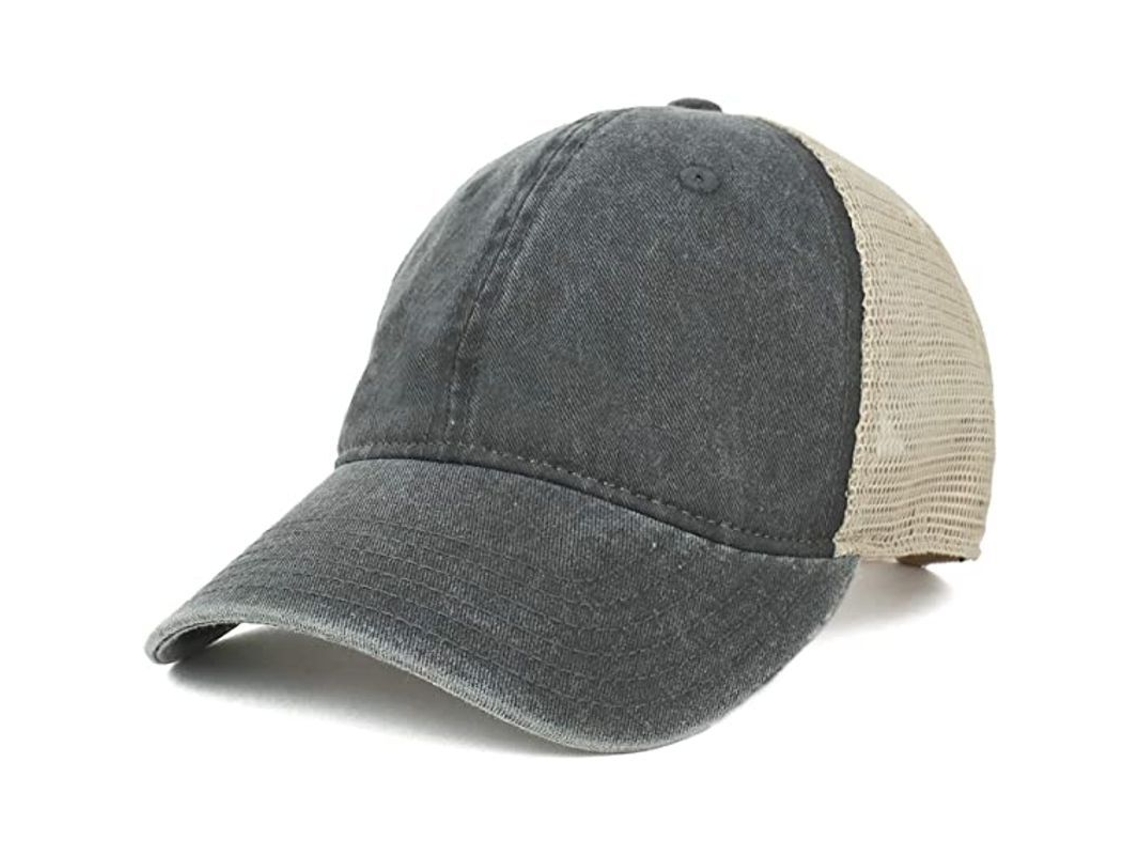 Gorra De Camionero De Malla Sin Estructura Con Pigmento Lavado, Ajustable, Talla Única (54-60 Cm).