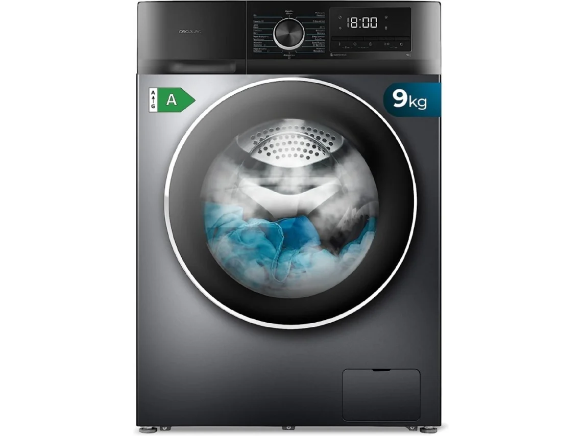 Cecotec Lavadora 9kg Carga Frontal Bolero Dresscode 9500 Inverter Steel A. 1900w, 1400 Rpm, Motor Inverter Plus, Bajo Consumo