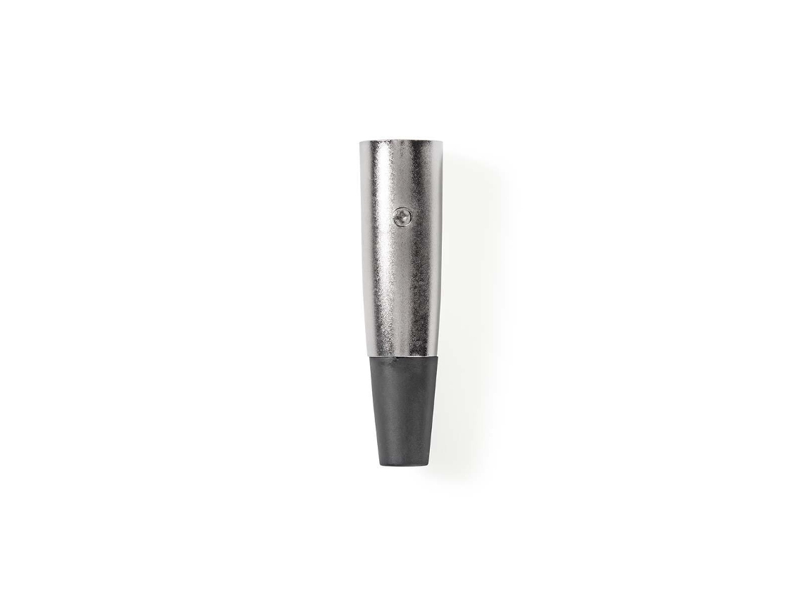 Conector XLR Recto Masculino Niquelado Soldadura Diámetro de entrada del cable: 7,0 mm Metales Plata 25 uds. Bolsa de plastico NEDIS