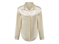 2026-camisa Ligera De Satin Brillante Para Mujer Yynuda De Poliéster Y Spandex De Color Sólido Con Cuello Lapel Y Botones