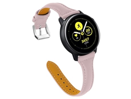 Correa de piel auténtica 20mm para Samsung Galaxy Watch Active/Active 2/Gear S3 Classic/S3 Frontier/Huami Amazfit Youth Edition/Sport Edition - rosa