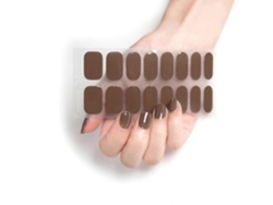 Paquete de 16 unidades de tiras de esmalte de uñas para mujer, pegatinas de uñas de color sólido, tiras de uñas acrílicas Hengrongshen