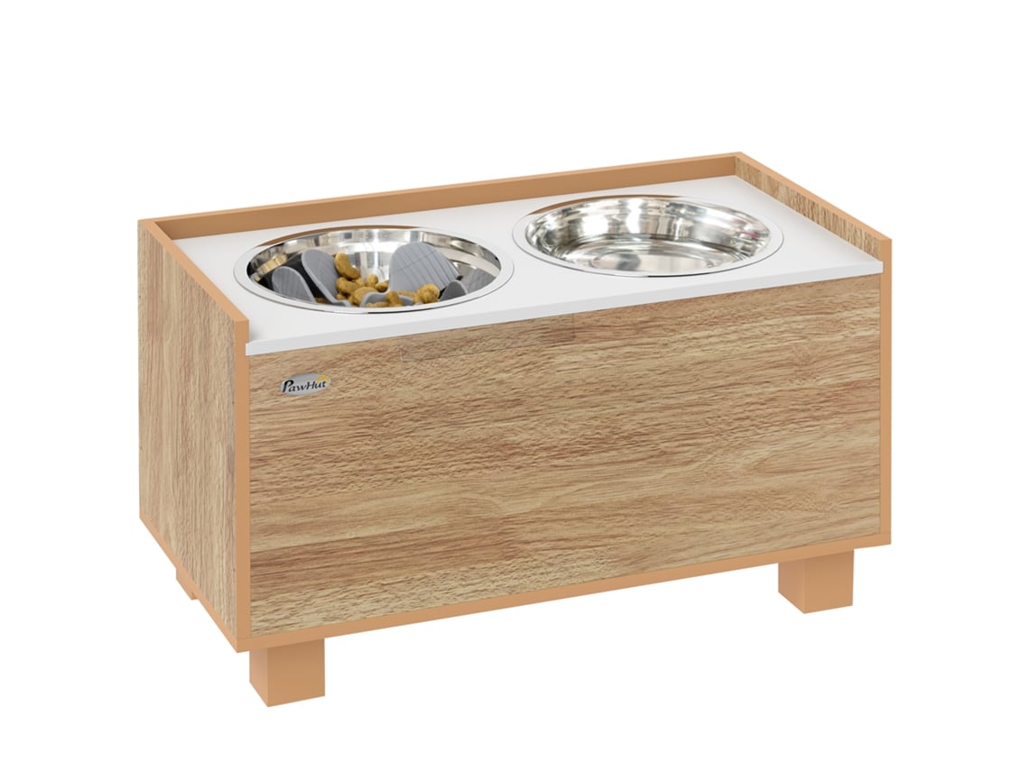 Comedouro Cães Alimentador Lento Tigelas Inox Carvalho