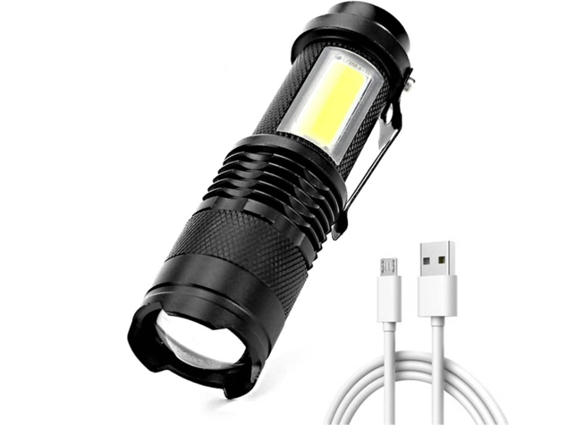 Linterna Led Incorporada Usb Recargable 600 Ma Batería De Litio Ipx-4 Impermeable Camping Home (negro)