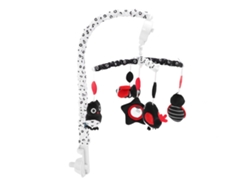 Muebles para cuna de bebé con caja musical, alto contraste, negro y rojo, felpa suave, previene el estrabismo, animales