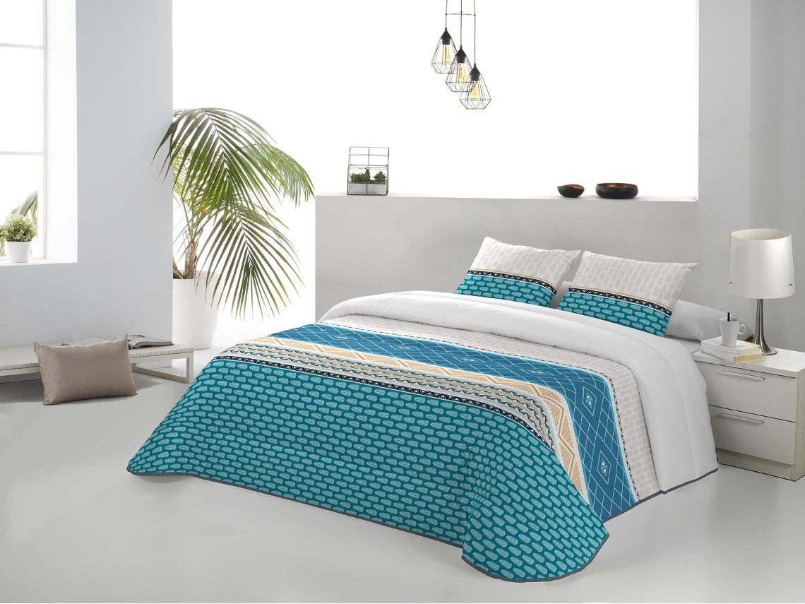 Colcha JVR Cancun (Poliéster - Azul - 250 cm)