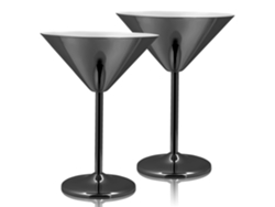 Copos De Martini De Aço Inoxidável 250ml Fáceis De Limpar Para Bar, Festa 2 Unidades GERTIZ (preto)