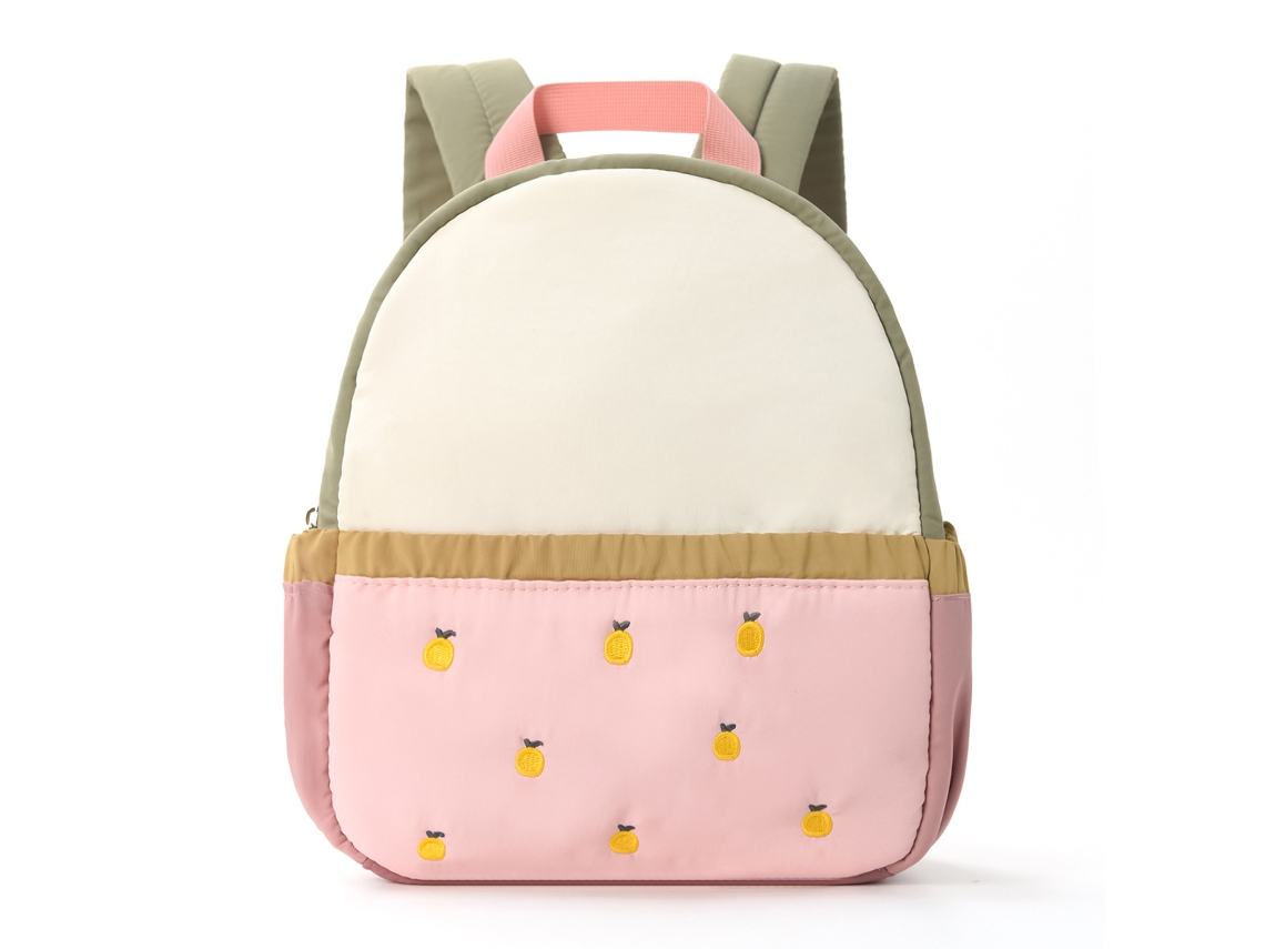 Mochila infantil pequeña y bonita con bloques de color, rosa manzana, YUNZII