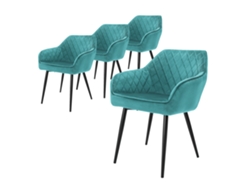 Conjunto De 4 Cadeiras De Jantar Com Braços E Costas ML-DESIGN