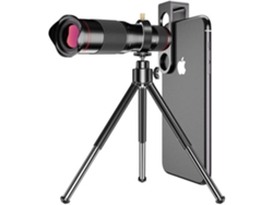 Prismáticos ENKERS Monoculares HD con adaptador de enfoque 30X25 para turismo de caza de observación de aves, negro-negro