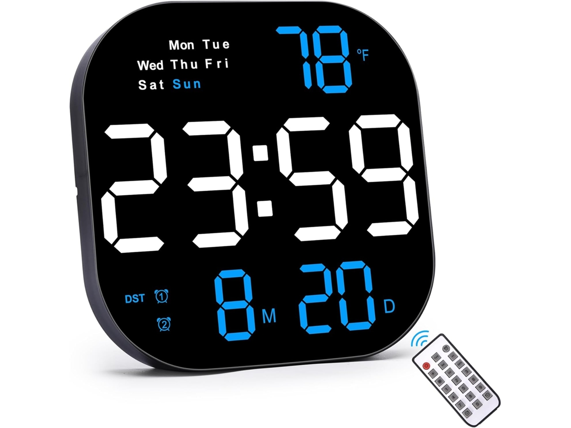 Relógio De Parede Digital Com Display Grande Led Despertador Digital Com Controle Remoto Para Sala De Estar E Escritório