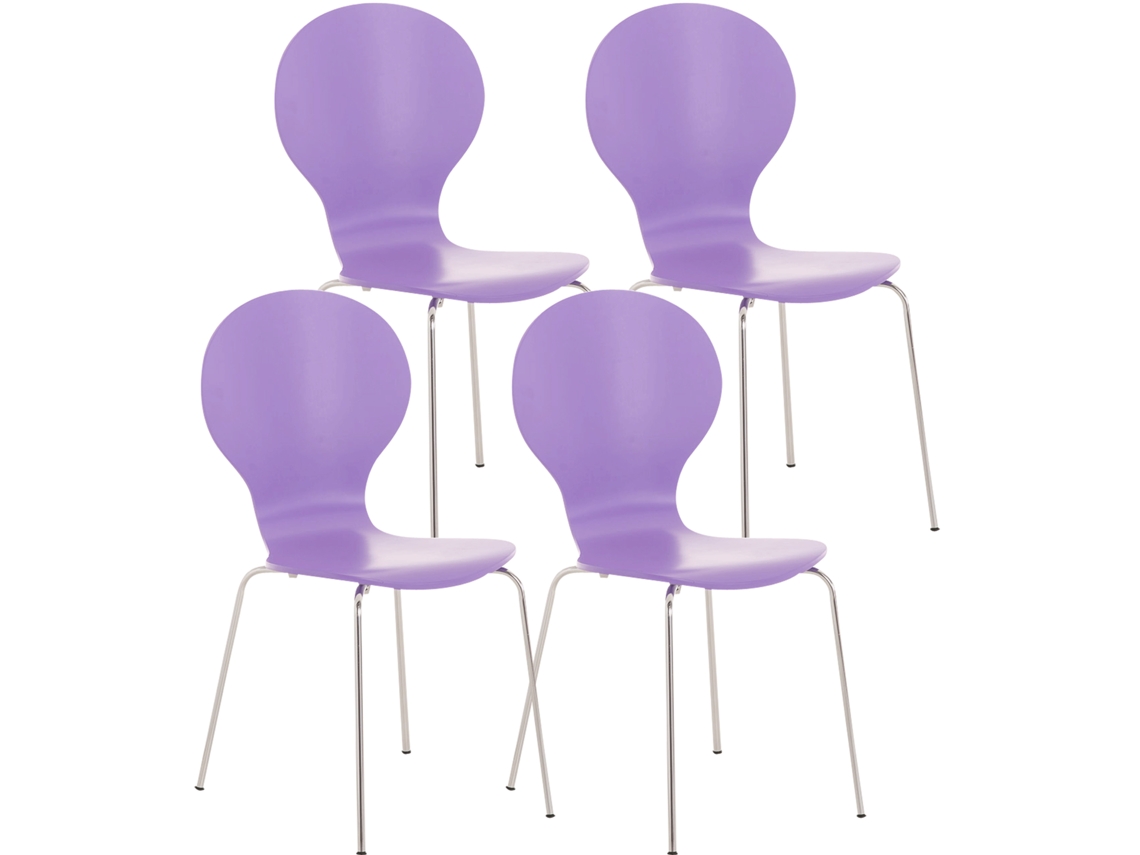 4x Silla apilable Diego Purple Clp