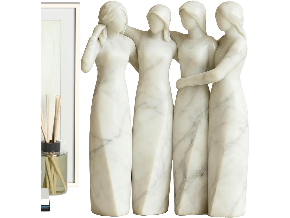 Estatua de las Cuatro Hermanas, Adorno Decorativo, Amistad, Elegante Escultura de Resina, Estante para Alféizar de Ventana, GOKOCO