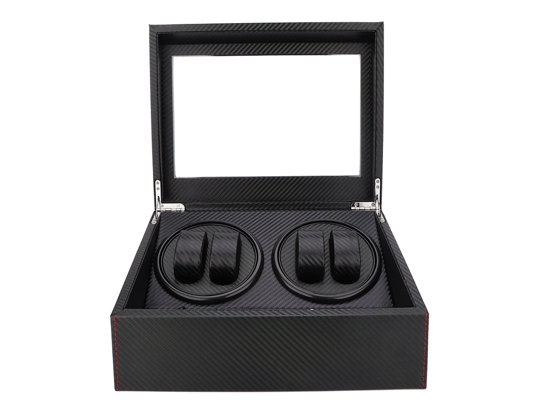 Caja de cuerda automática para relojes mecánicos, doble boquilla, 46