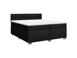 Maison Exclusive - Cama Box Spring Con Colchón Tela Negro 200x200 Cm