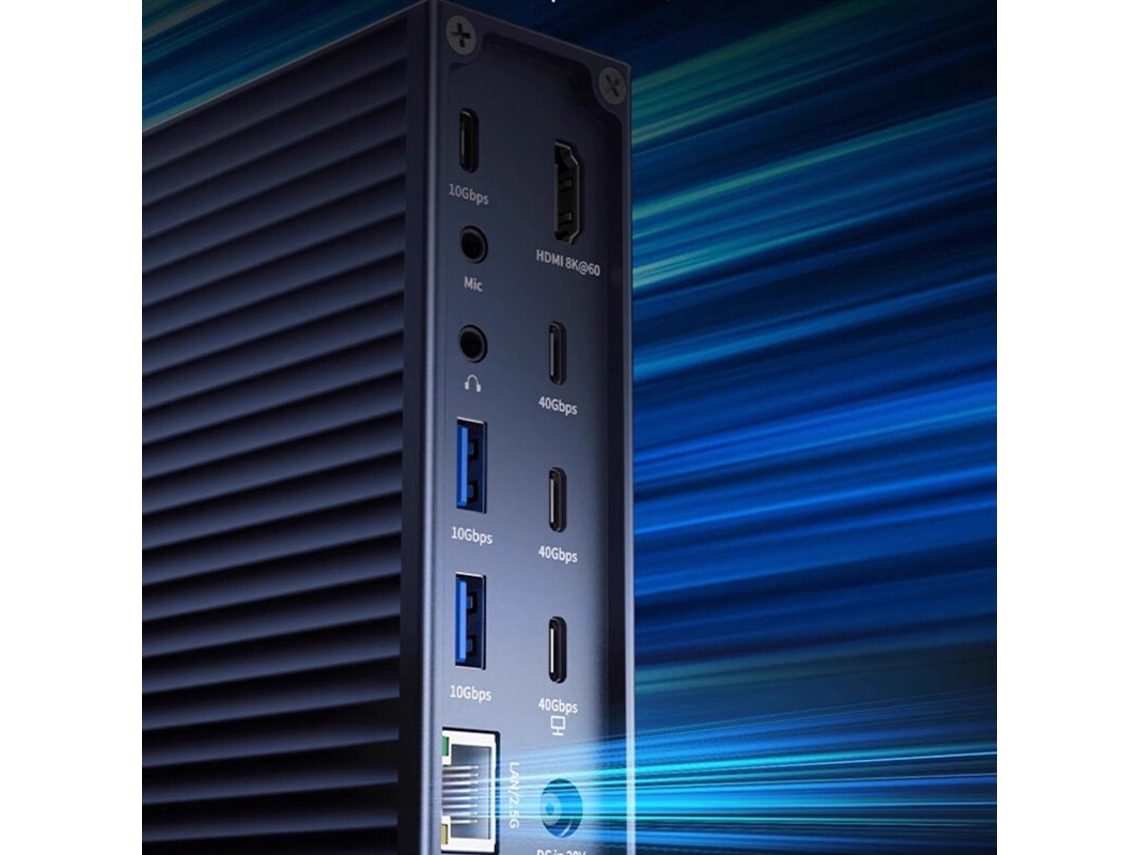 Estación De Acoplamiento Thunderbolt4 Acasis 21 En 1, Salida Máxima De 90 W, 8k, 60 Hz, Concentrador Usb-c De 40 Gbps, Certificación Intel