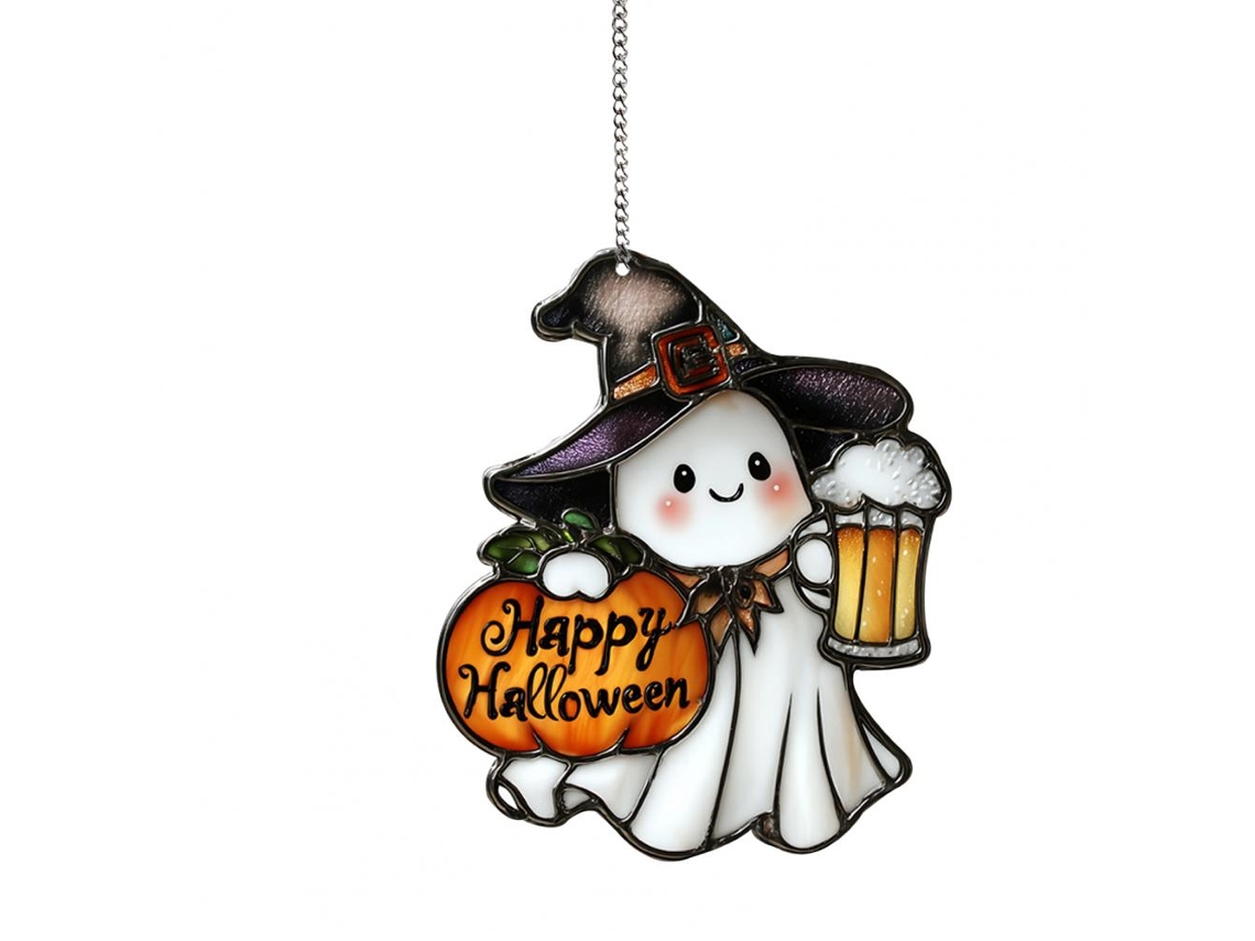 Serie de sol colgante fantasma de acrílico, colgante decorativo de Halloween para ventanas y porches estilo C Viewleaf