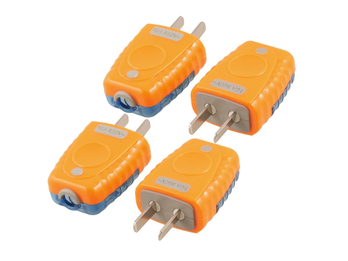 enchufes planos, enchufe americano, CA 250V 16A, fuente de alimentación, naranja y azul, 4 unidades CHABERLU