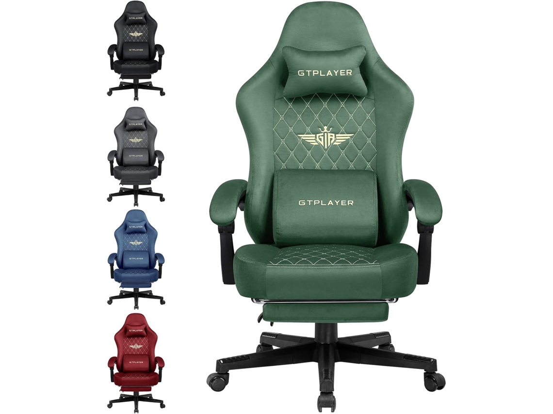 Silla GTPLAYER Gaming de Tela Silla de Oficina Ergonómica Silla para PC, Capacidad de Carga de 150 Kg,Verde