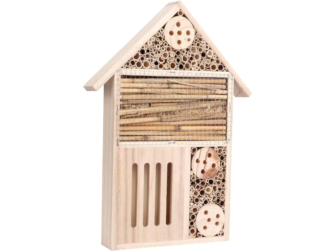 Nido De Madera Para Abejas E Insectos, Decoración Natural Y Duradera Para Jardín.
