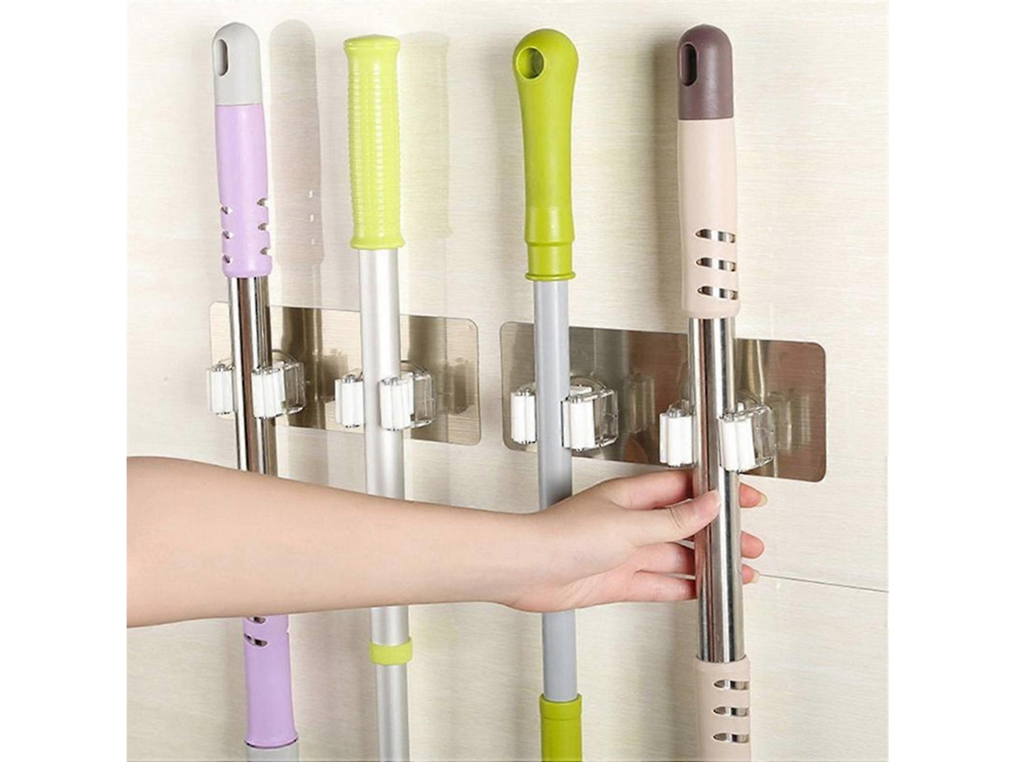 Organizador de montaje de azulejos de pared Yunzii, soporte, cepillo de plástico, hisopo de algodón, mango, clip de bloqueo