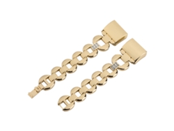 Pulsera de metal de repuesto con diamantes de imitación para Fitbit Charge 2, dorada y blanca
