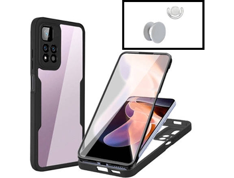 Kit Carcasa Anti-Crash 360 Protection + 1 GripHolder + 1 Soporte Xiaomi Poco X4 NFC PHONECARE Negro