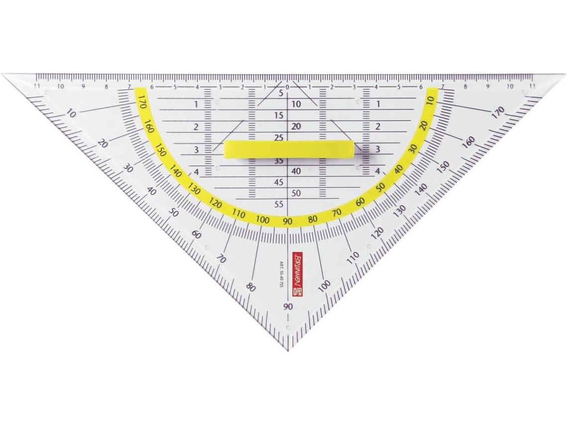 Triángulo geométrico con mango transparente, 22 cm, Gokoco