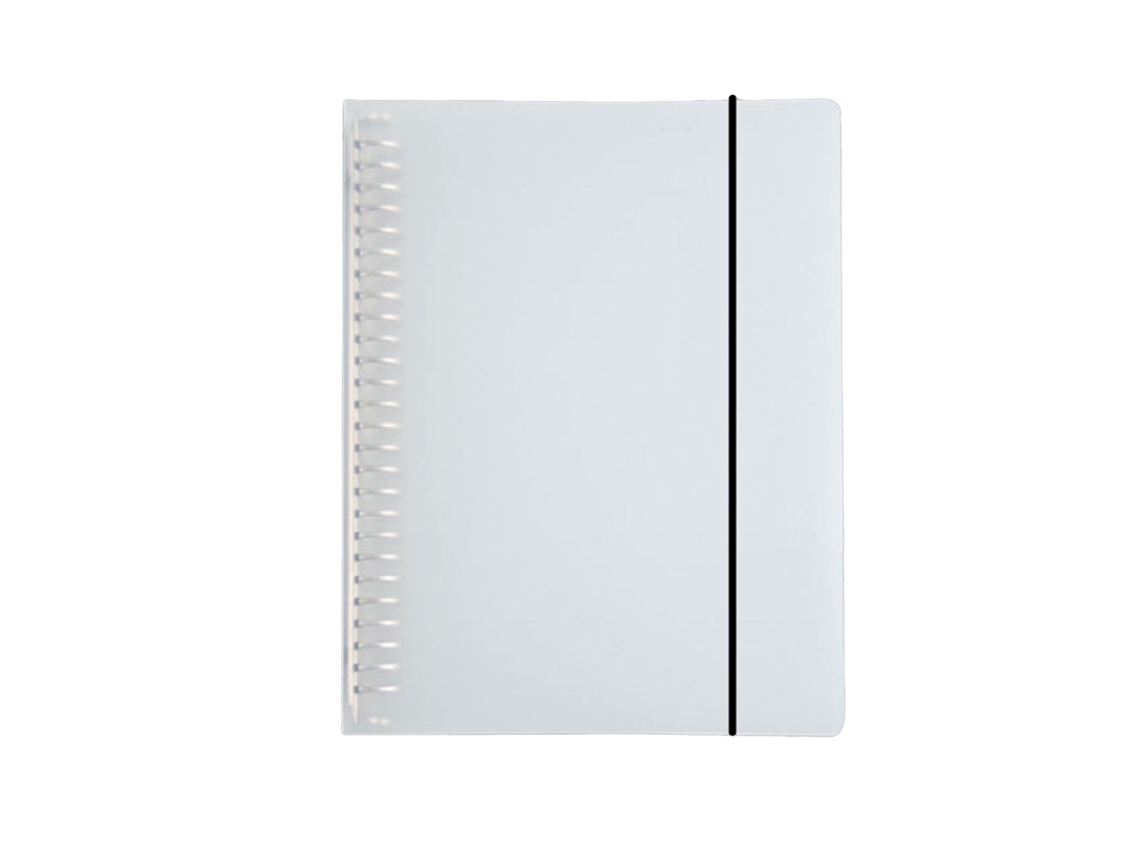 Portada De Carpeta Plástica Transparente Blanca Desmontable De Gran Capacidad Para Archivos Notas B5 26 Agujeros 217x275mm