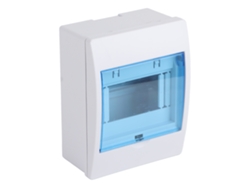 Caja De Distribución De Plástico Para Montaje En Pared En Interiores Para Disyuntor De 4 A 6 Vías Con Tapa Azul Transparente.