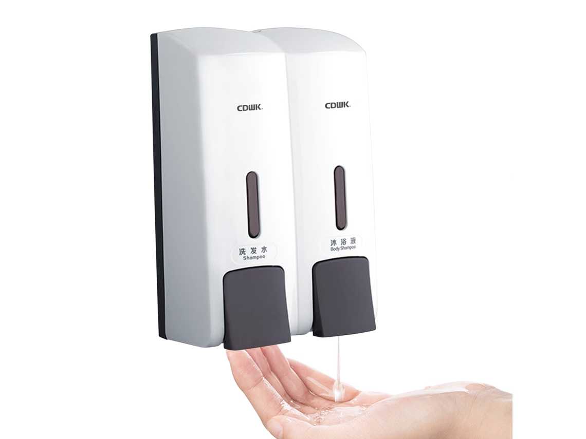 Dispensador De Jabón Líquido Para Manos De Pared, 300 Ml*2, Abs, Seguro, Con Ventana Transparente, Diseño Independiente, Para Baño Y Cocina.
