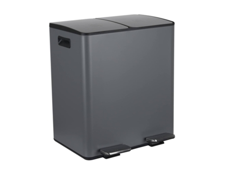 Cubo Basura SPIRELLA Pedal Retráctil Aliya 40L Gris Mate 2x20L compartimentos