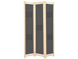 Separador LOVELY HOME con 3 Paneles de Tela Gris (120 x 170 x 4 cm)