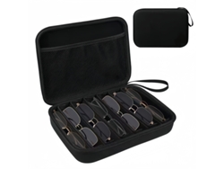 Estuche rígido para 7 gafas, con compartimentos, ajustable para hombres y mujeres, color negro Hexinyigjly