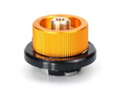 Adaptador de cartucho de combustible de butano para acampar portátil que garantiza una sujeción segura para tus aventuras al aire libre.