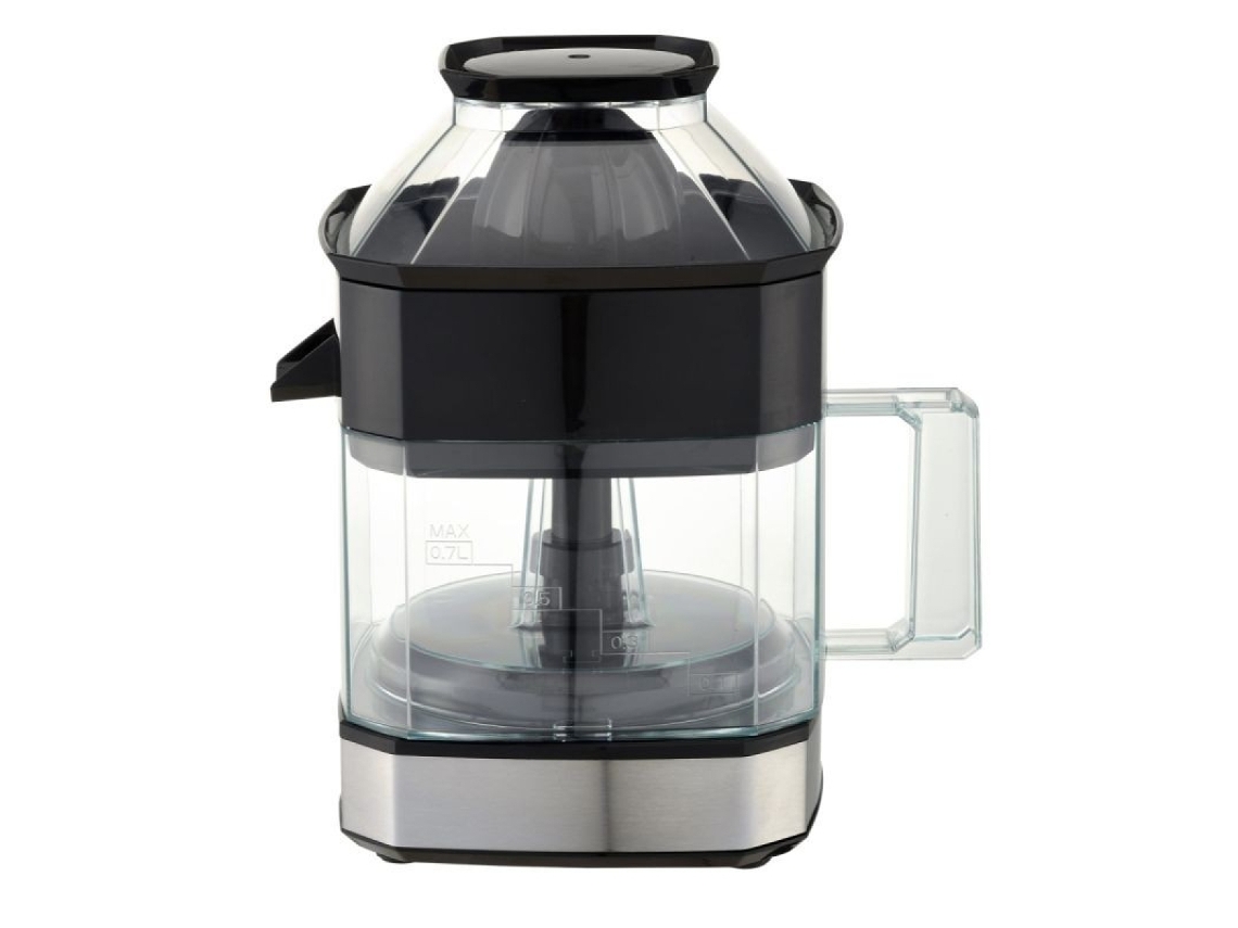Exprimidor Eléctrico de 0.7L Facilidad en la Extracción de Jugos Frescos Prepara deliciosos jugos con este exprimidor eléctrico de 0.7 litros, THULOS